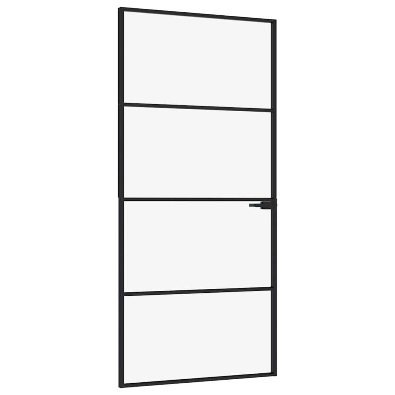vidaXL Εσωτερική Πόρτα 93x201,5 εκ. Ψημένο Γυαλί και  Λεπτό Αλουμίνιο