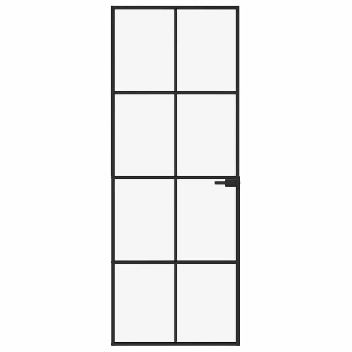 vidaXL Εσωτερική Πόρτα 76x201,5 εκ. Ψημένο Γυαλί και  Λεπτό Αλουμίνιο