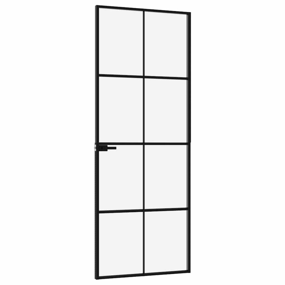 vidaXL Εσωτερική Πόρτα 76x201,5 εκ. Ψημένο Γυαλί και  Λεπτό Αλουμίνιο