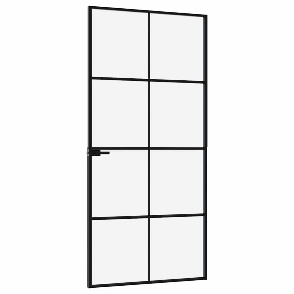 vidaXL Εσωτερική Πόρτα 93x201,5 εκ. Ψημένο Γυαλί και  Λεπτό Αλουμίνιο