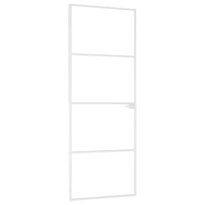 vidaXL Εσωτερική Πόρτα Λευκή 76x201,5 εκ. Ψημένο Γυαλί&Λεπτό Αλουμίνιο