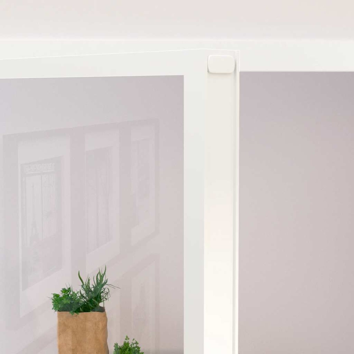 vidaXL Εσωτερική Πόρτα Λευκή 76x201,5 εκ. Ψημένο Γυαλί&Λεπτό Αλουμίνιο