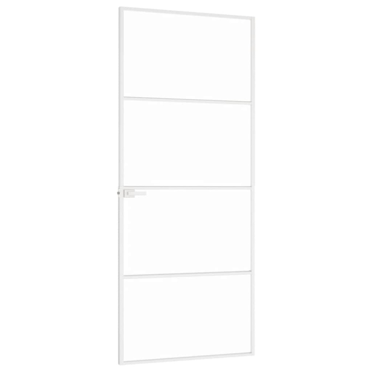 vidaXL Εσωτερική Πόρτα Λευκή 83x201,5 εκ. Ψημένο Γυαλί&Λεπτό Αλουμίνιο