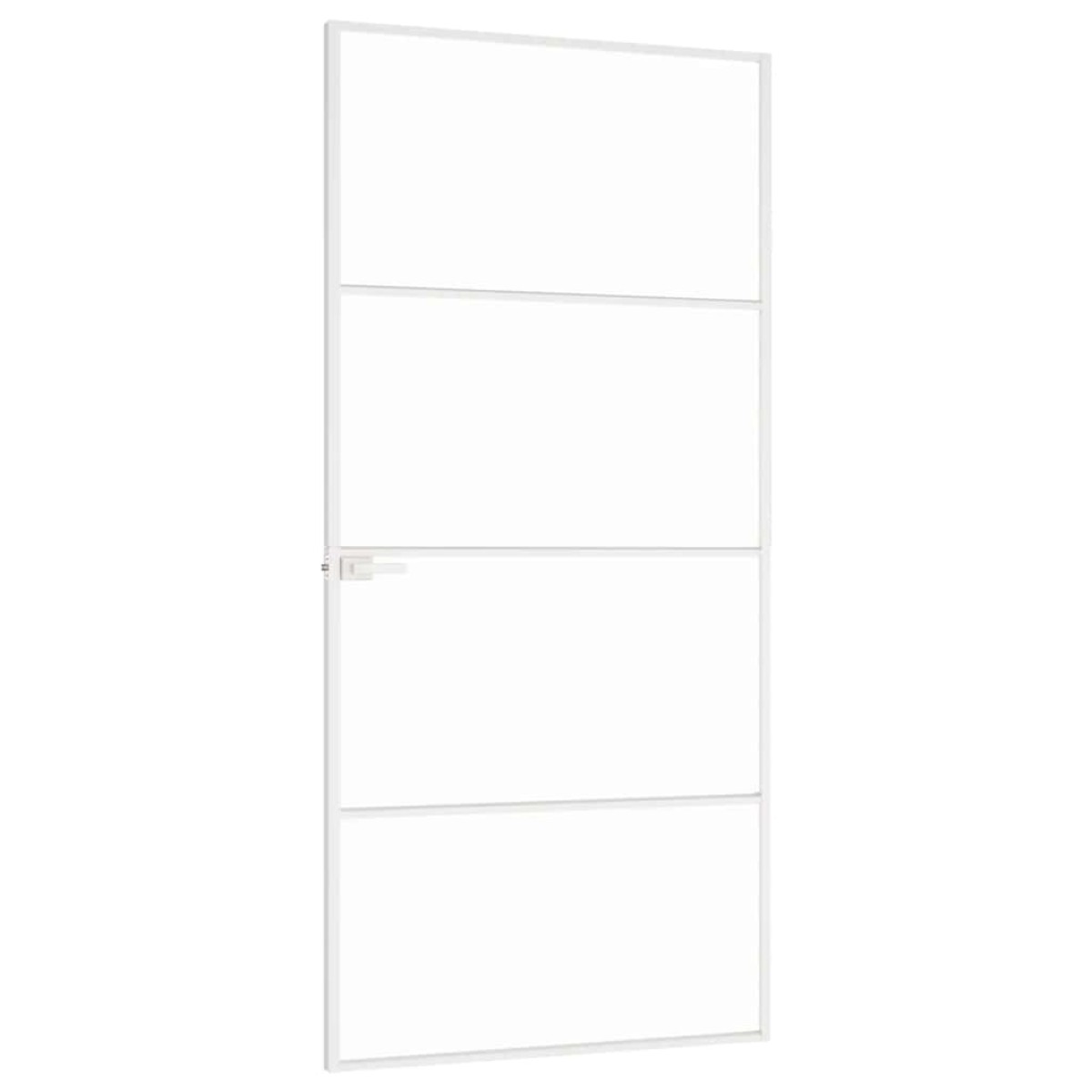 vidaXL Εσωτερική Πόρτα Λευκή 93x201,5 εκ. Ψημένο Γυαλί&Λεπτό Αλουμίνιο
