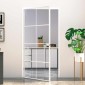 vidaXL Εσωτερική Πόρτα Λευκή 102x201,5εκ. Ψημένο Γυαλί&Λεπτό Αλουμίνιο