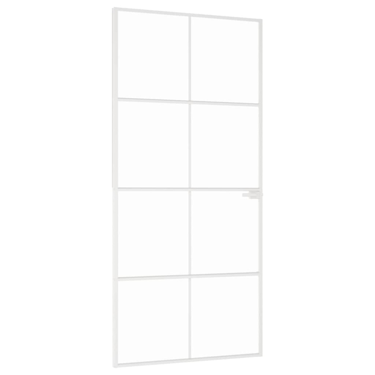 vidaXL Εσωτερική Πόρτα Λευκή 93x201,5 εκ. Ψημένο Γυαλί&Λεπτό Αλουμίνιο