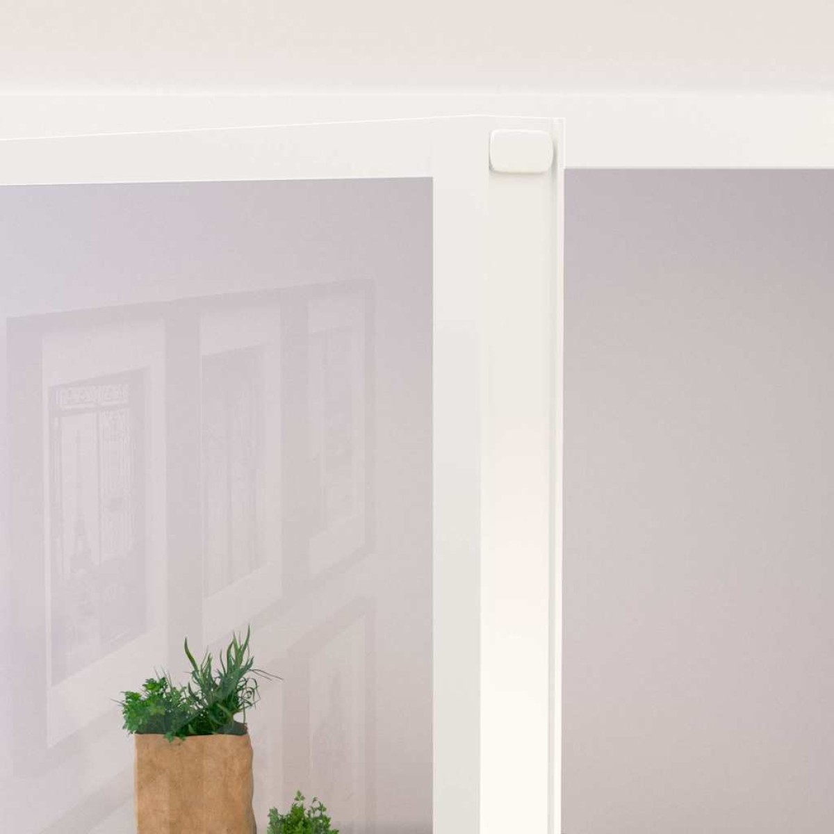 vidaXL Εσωτερική Πόρτα Λευκή 93x201,5 εκ. Ψημένο Γυαλί&Λεπτό Αλουμίνιο