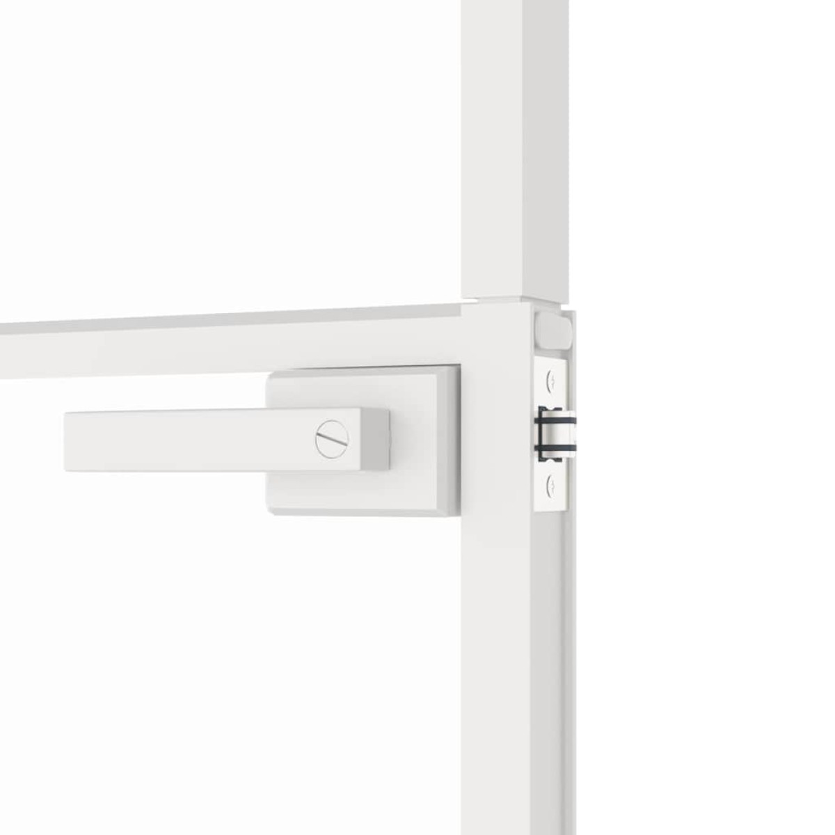 vidaXL Εσωτερική Πόρτα Λευκή 93x201,5 εκ. Ψημένο Γυαλί&Λεπτό Αλουμίνιο