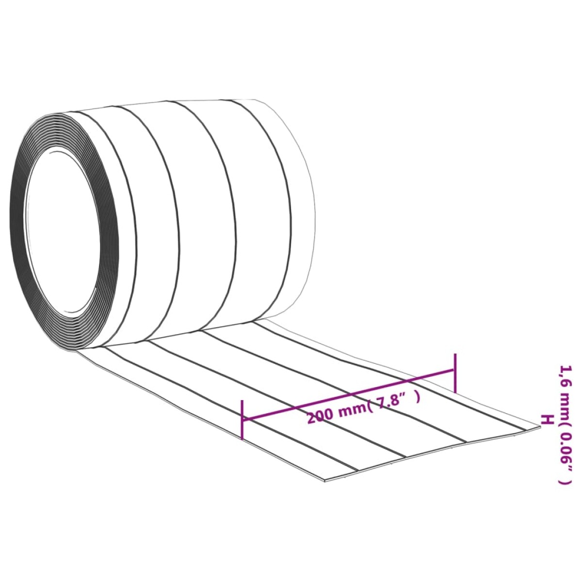 vidaXL Λωριδοκουρτίνα Διαφανής 25 μ. 200 χιλ. x 1,6 χιλ. από PVC