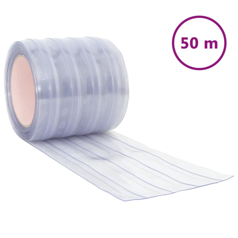 vidaXL Λωριδοκουρτίνα Διαφανής 50 μ. 200 χιλ. x 1,6 χιλ. από PVC