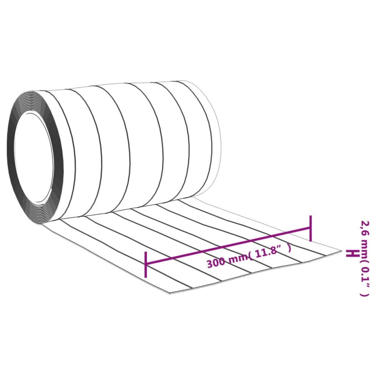 vidaXL Λωριδοκουρτίνα Διαφανής 10 μ. 300 χιλ.x2,6 χιλ. από PVC