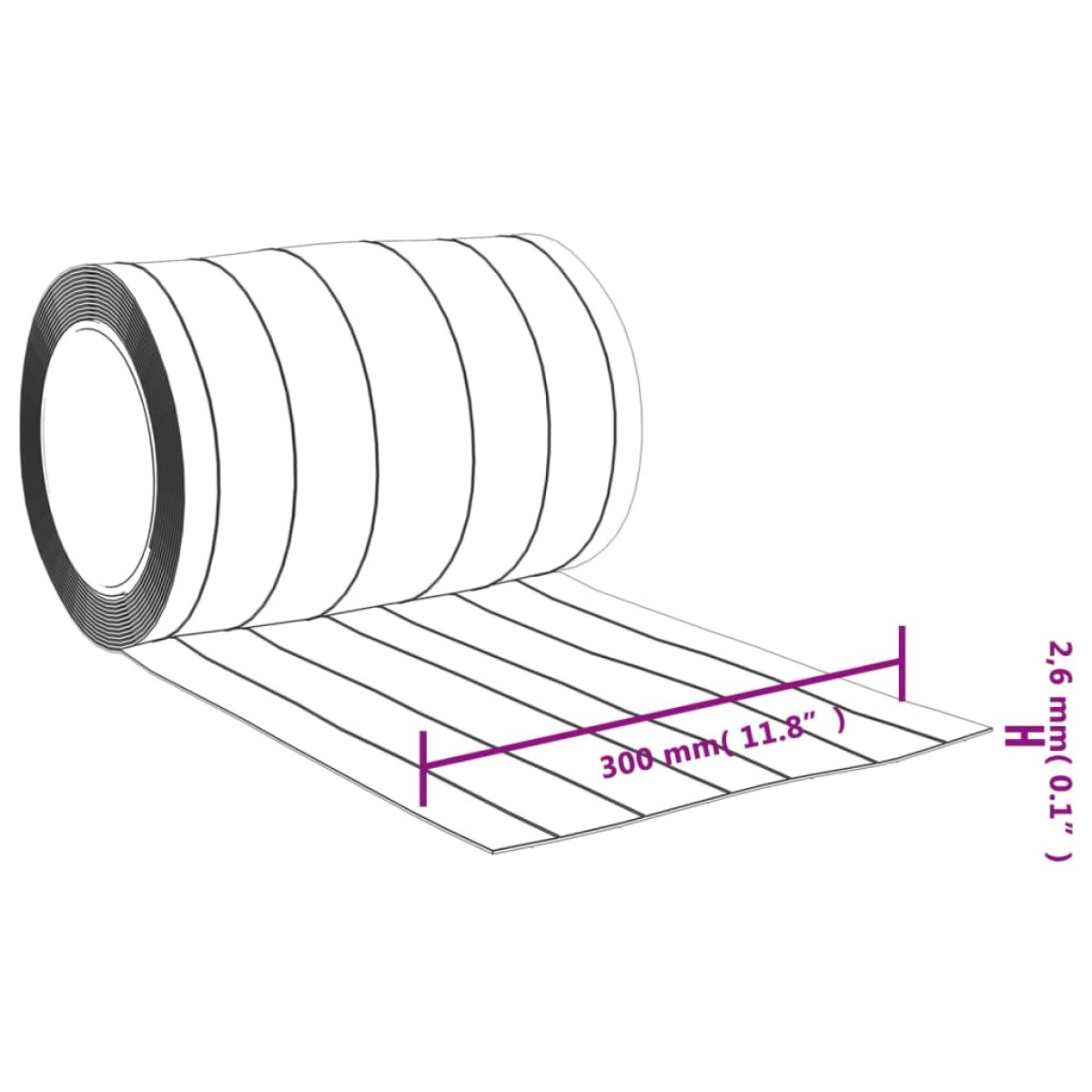 vidaXL Λωριδοκουρτίνα Διαφανής 25 μ. 300 χιλ. x 2,6 χιλ. από PVC