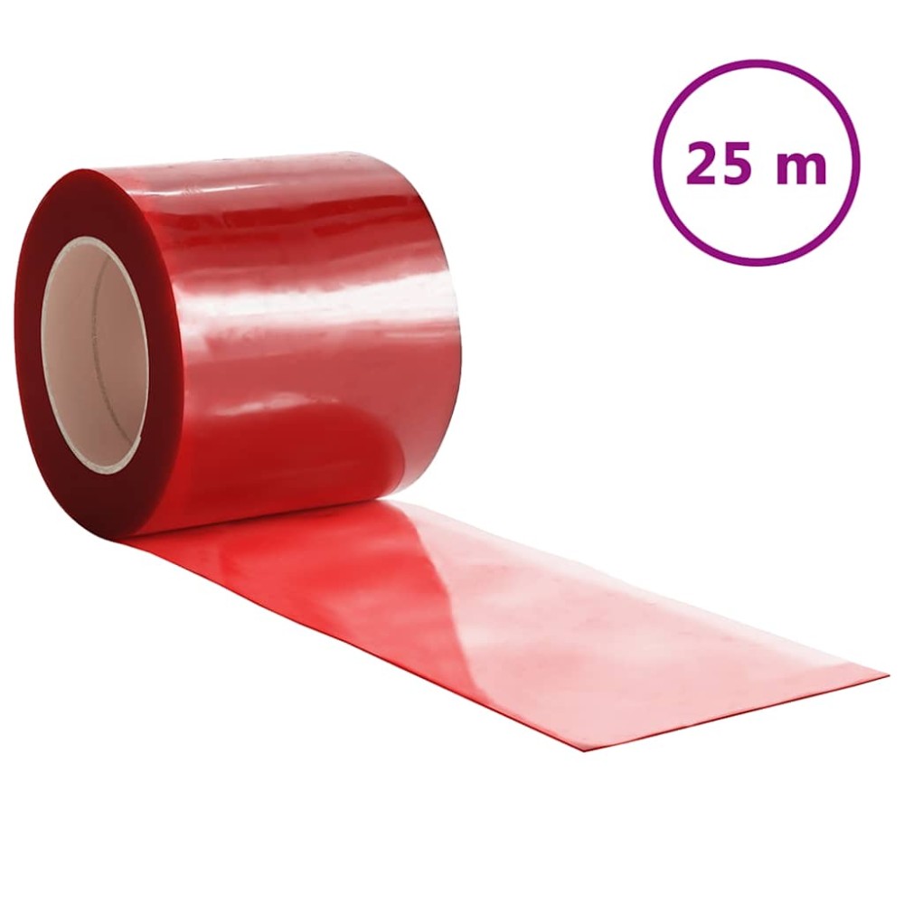 vidaXL Λωριδοκουρτίνα Κόκκινη 25 μ. 200 χιλ.x1,6 χιλ. από PVC
