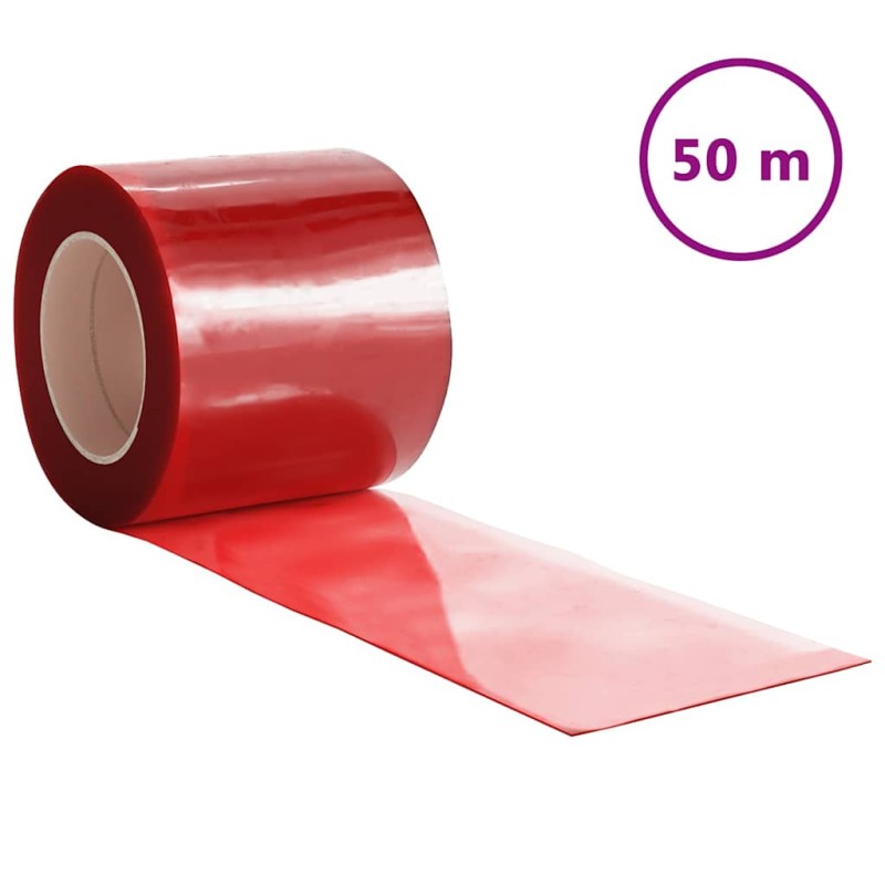 vidaXL Λωριδοκουρτίνα Κόκκινη 50 μ. 200 χιλ.x1,6 χιλ. από PVC