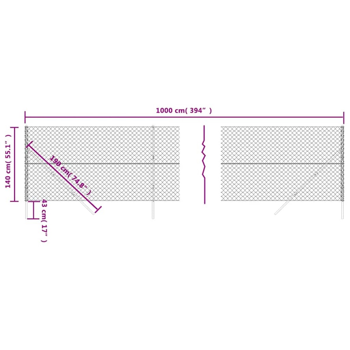 vidaXL Συρματόπλεγμα Περίφραξης Πράσινο 1,4 x 10 μ.