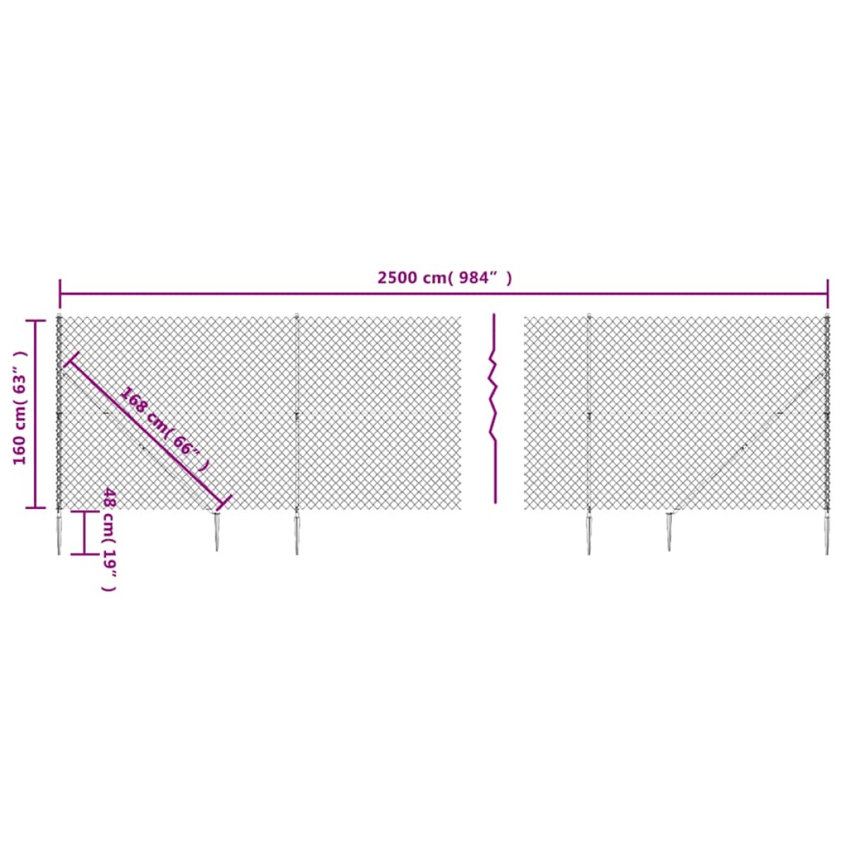 vidaXL Συρματόπλεγμα Περίφραξης Πράσινο 1,6 x 25 μ. με Καρφωτές Βάσεις