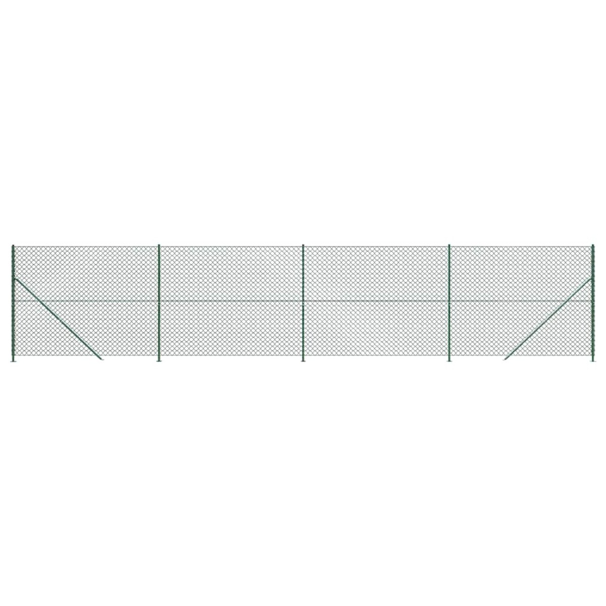 vidaXL Συρματόπλεγμα Περίφραξης Πράσινο 1,4x10 μ. με Βάσεις Φλάντζα