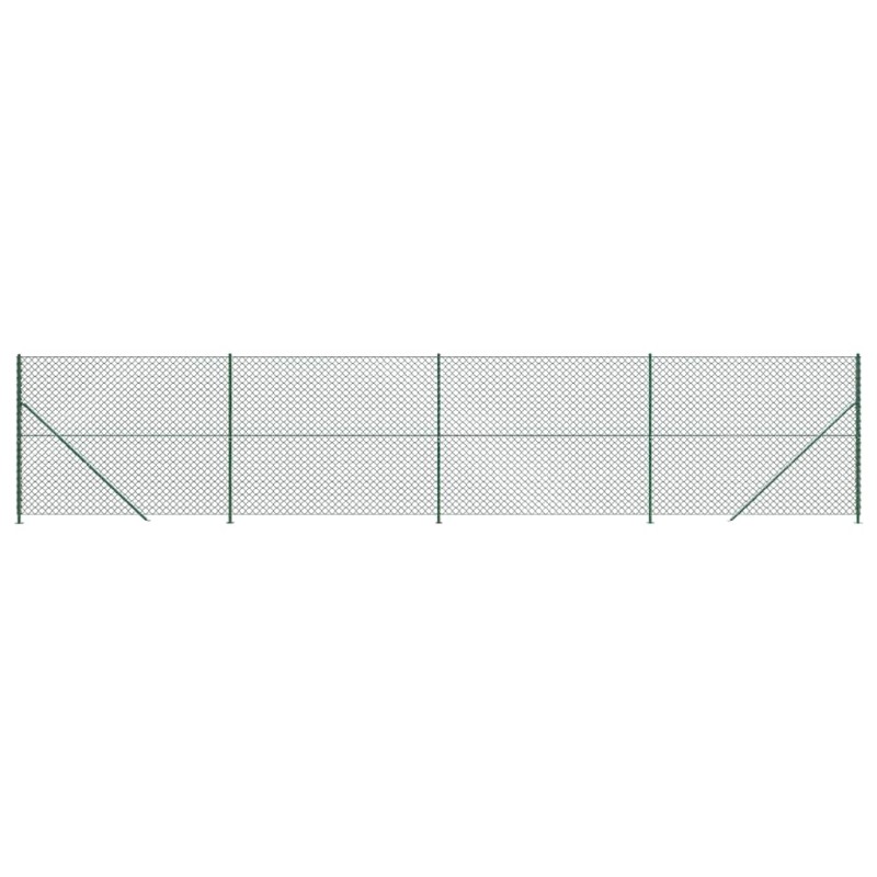 vidaXL Συρματόπλεγμα Περίφραξης Πράσινο 1,4x10 μ. με Βάσεις Φλάντζα