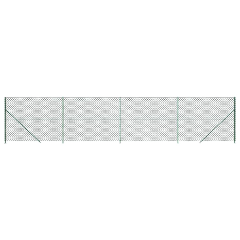 vidaXL Συρματόπλεγμα Περίφραξης Πράσινο 1,6x10 μ. με Βάσεις Φλάντζα