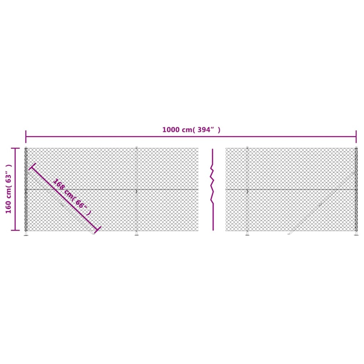 vidaXL Συρματόπλεγμα Περίφραξης Πράσινο 1,6x10 μ. με Βάσεις Φλάντζα