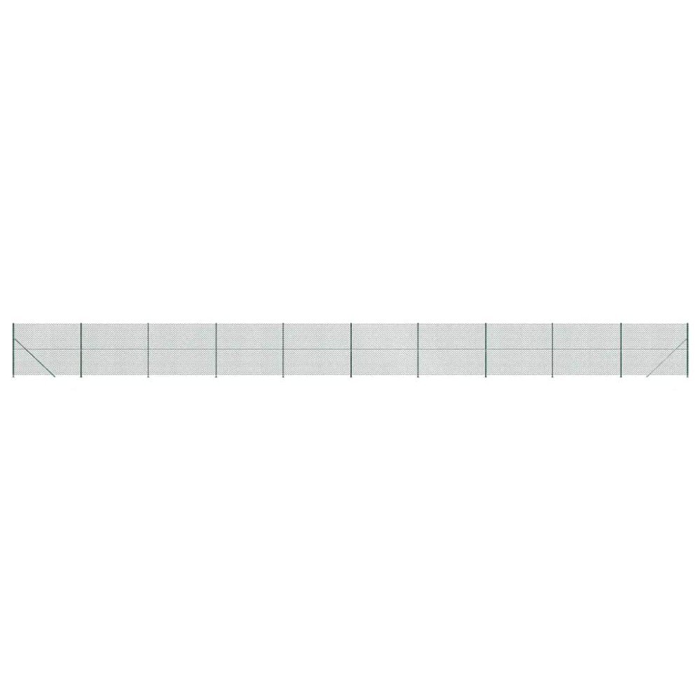 vidaXL Συρματόπλεγμα Περίφραξης Πράσινο 1,4 x 25 μ. με Βάσεις Φλάντζα