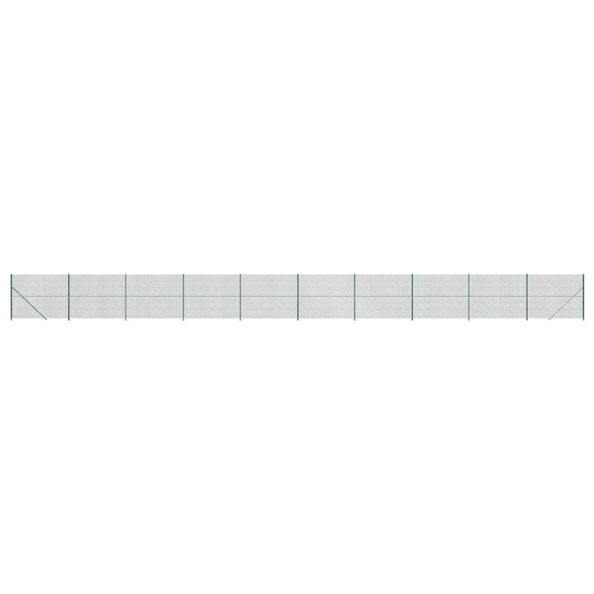 vidaXL Συρματόπλεγμα Περίφραξης Πράσινο 1,4 x 25 μ. με Βάσεις Φλάντζα