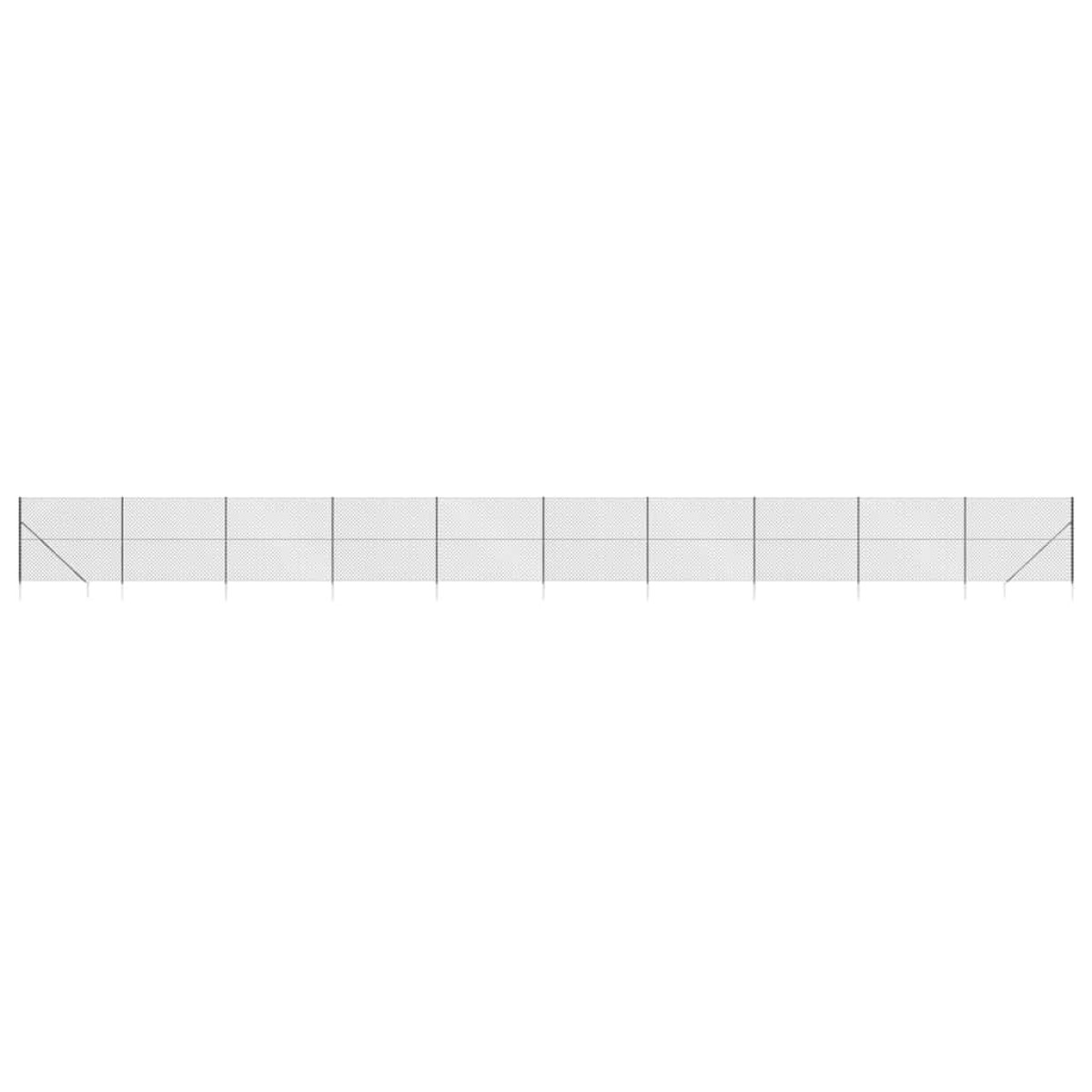 vidaXL Συρματόπλεγμα Περίφραξης Ανθρακί 1,6 x 25 μ. με Καρφωτές Βάσεις
