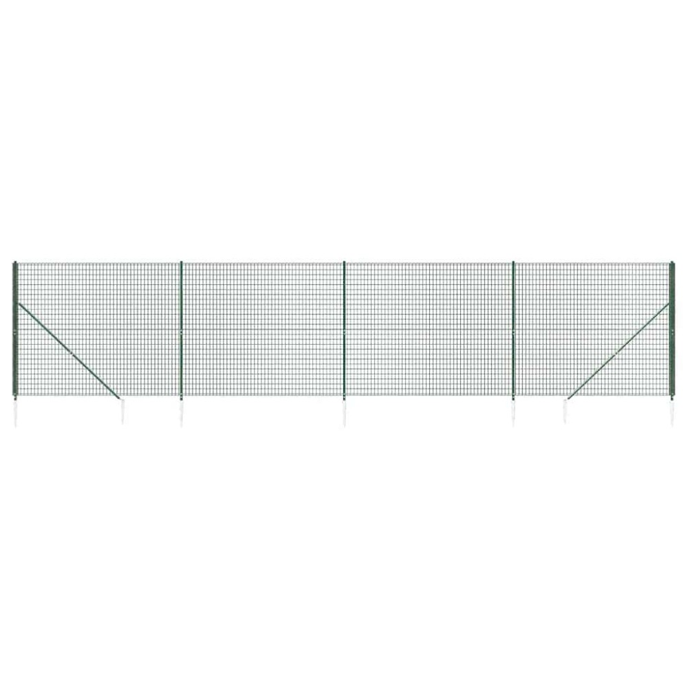 vidaXL Συρματόπλεγμα Περίφραξης Πράσινο 2,2 x 10 μ. με Καρφωτές Βάσεις