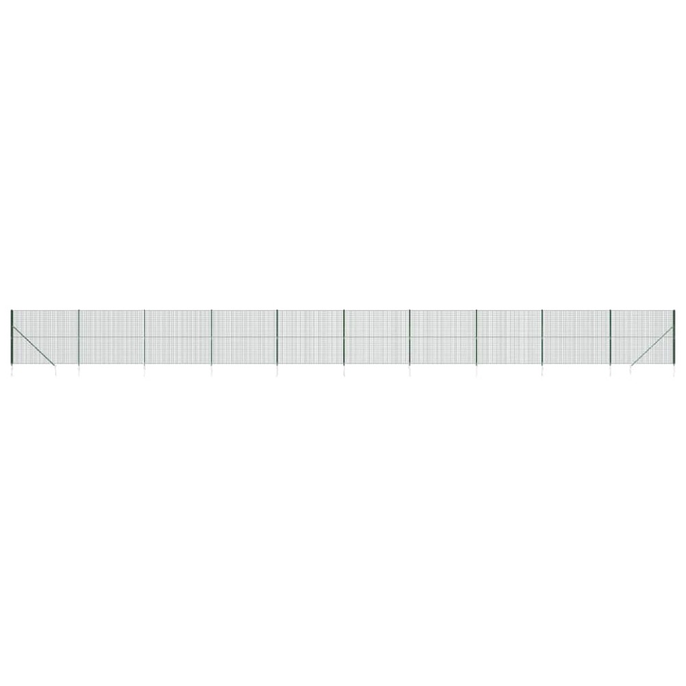 vidaXL Συρματόπλεγμα Περίφραξης Πράσινο 1,6 x 25 μ. με Καρφωτές Βάσεις