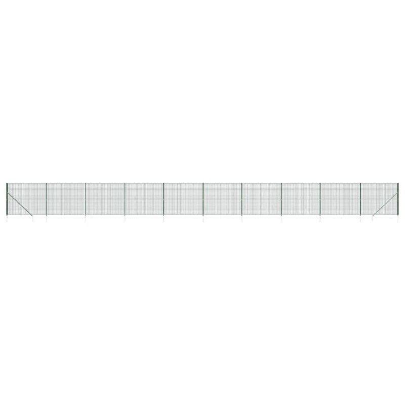 vidaXL Συρματόπλεγμα Περίφραξης Πράσινο 1,6 x 25 μ. με Καρφωτές Βάσεις