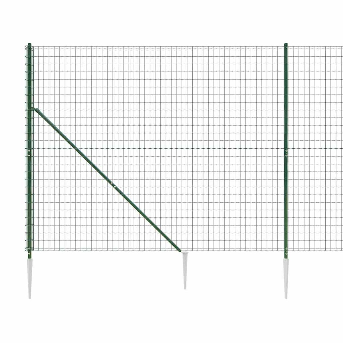 vidaXL Συρματόπλεγμα Περίφραξης Πράσινο 1,6 x 25 μ. με Καρφωτές Βάσεις