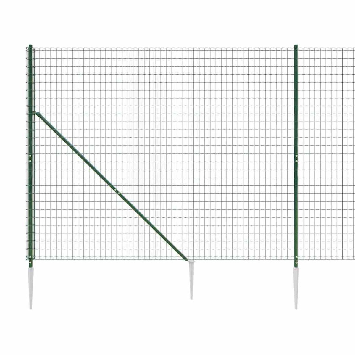 vidaXL Συρματόπλεγμα Περίφραξης Πράσινο 2,2 x 25 μ. με Καρφωτές Βάσεις