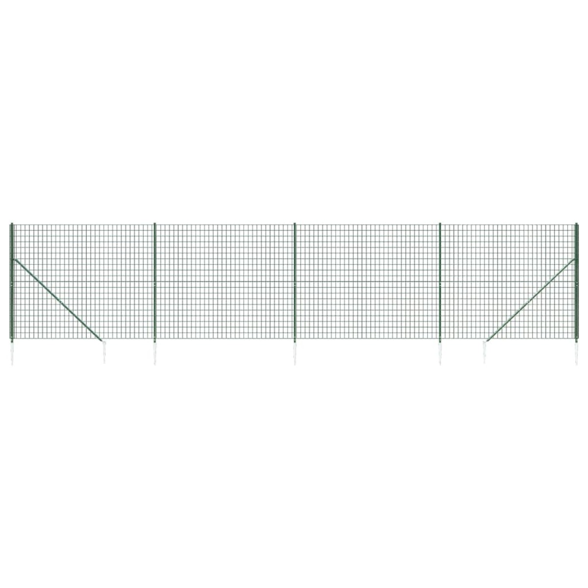 vidaXL Συρματόπλεγμα Περίφραξης Πράσινο 1,4 x 10 μ. με Καρφωτές Βάσεις