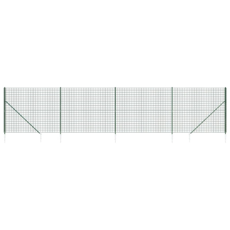 vidaXL Συρματόπλεγμα Περίφραξης Πράσινο 1,4 x 10 μ. με Καρφωτές Βάσεις