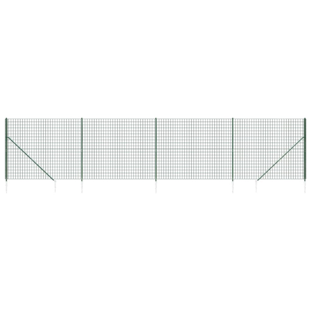 vidaXL Συρματόπλεγμα Περίφραξης Πράσινο 2,2 x 10 μ. με Καρφωτές Βάσεις