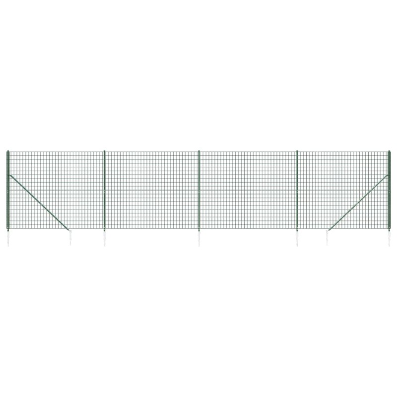 vidaXL Συρματόπλεγμα Περίφραξης Πράσινο 2,2 x 10 μ. με Καρφωτές Βάσεις