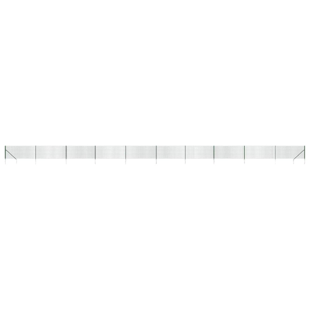 vidaXL Συρματόπλεγμα Περίφραξης Πράσινο 0,8 x 25 μ. με Καρφωτές Βάσεις