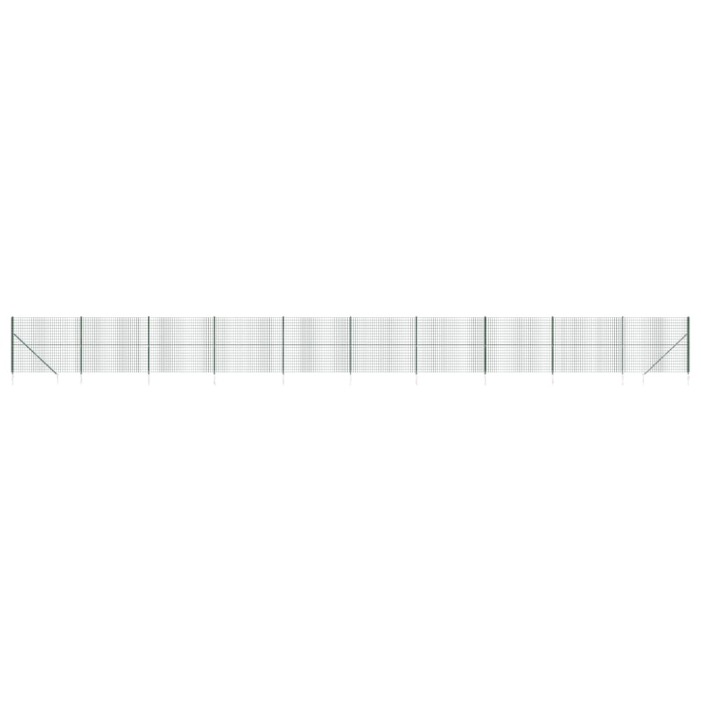 vidaXL Συρματόπλεγμα Περίφραξης Πράσινο 1,6 x 25 μ. με Καρφωτές Βάσεις