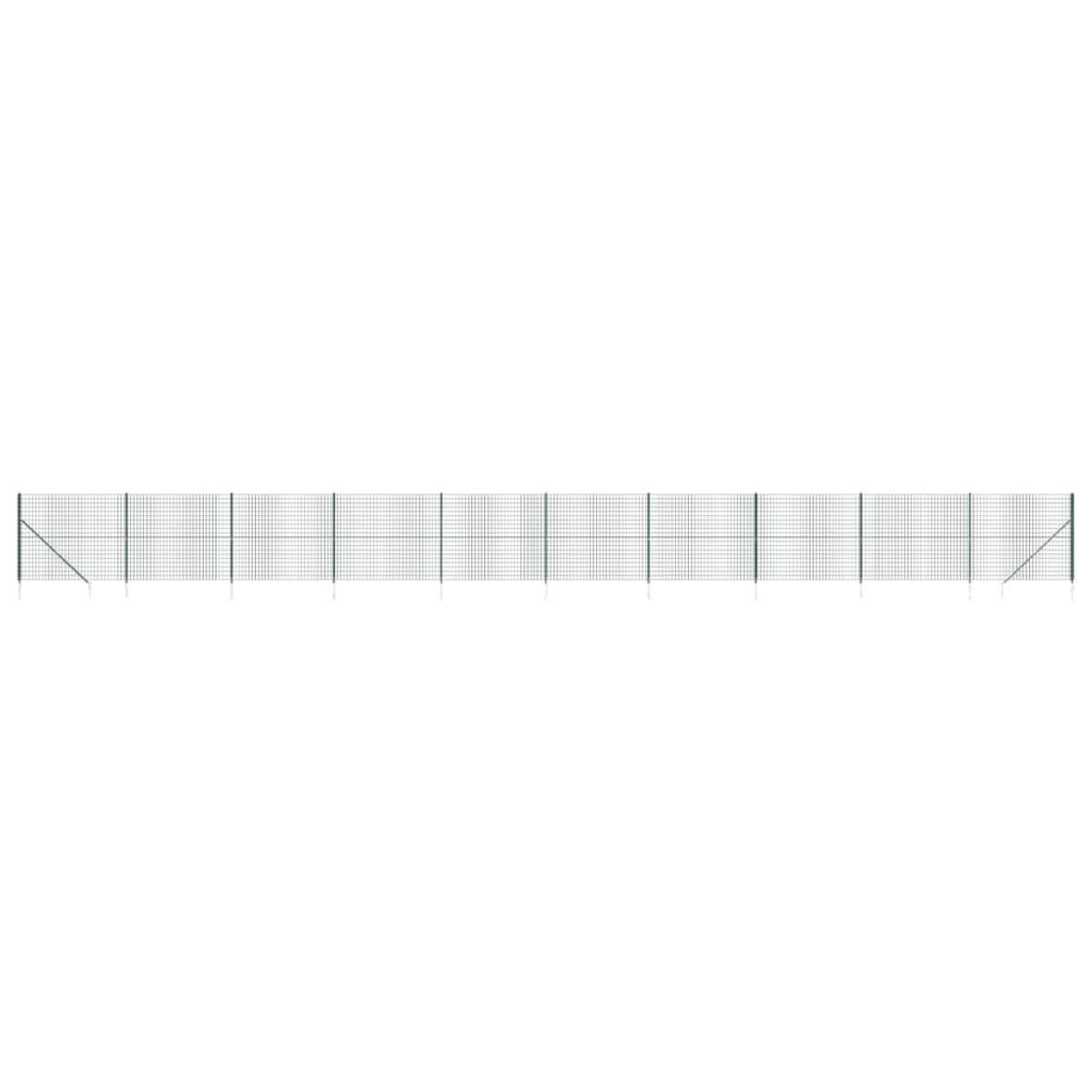 vidaXL Συρματόπλεγμα Περίφραξης Πράσινο 1,6 x 25 μ. με Καρφωτές Βάσεις
