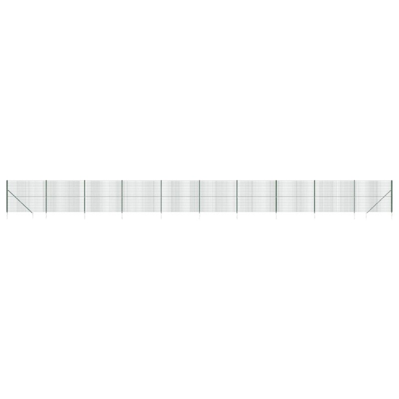 vidaXL Συρματόπλεγμα Περίφραξης Πράσινο 1,6 x 25 μ. με Καρφωτές Βάσεις