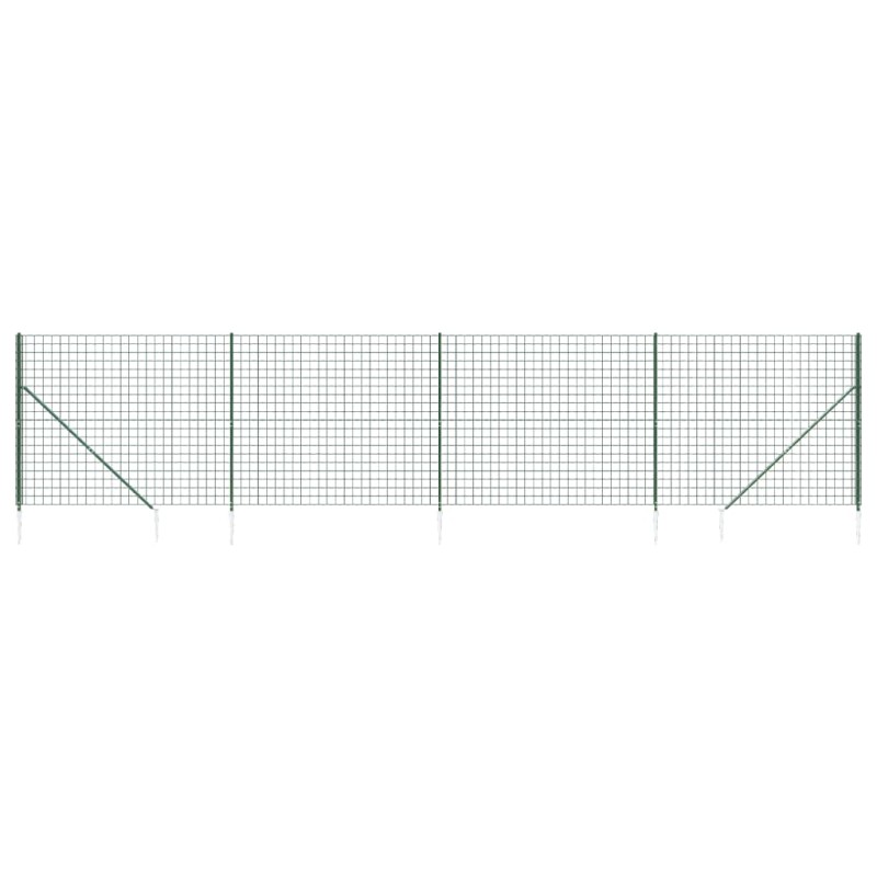 vidaXL Συρματόπλεγμα Περίφραξης Πράσινο 2,2 x 10 μ. με Καρφωτές Βάσεις