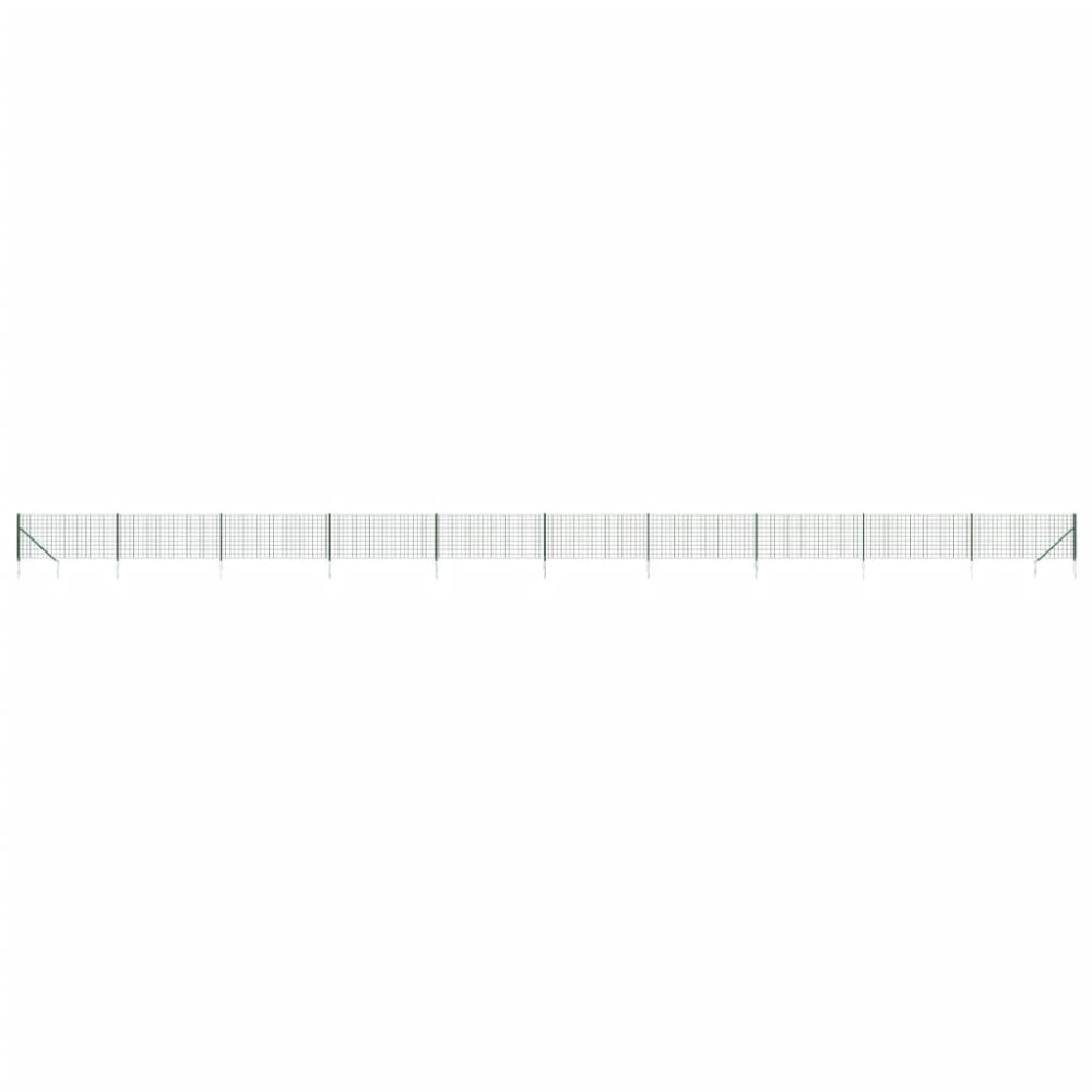 vidaXL Συρματόπλεγμα Περίφραξης Πράσινο 0,8 x 25 μ. με Καρφωτές Βάσεις
