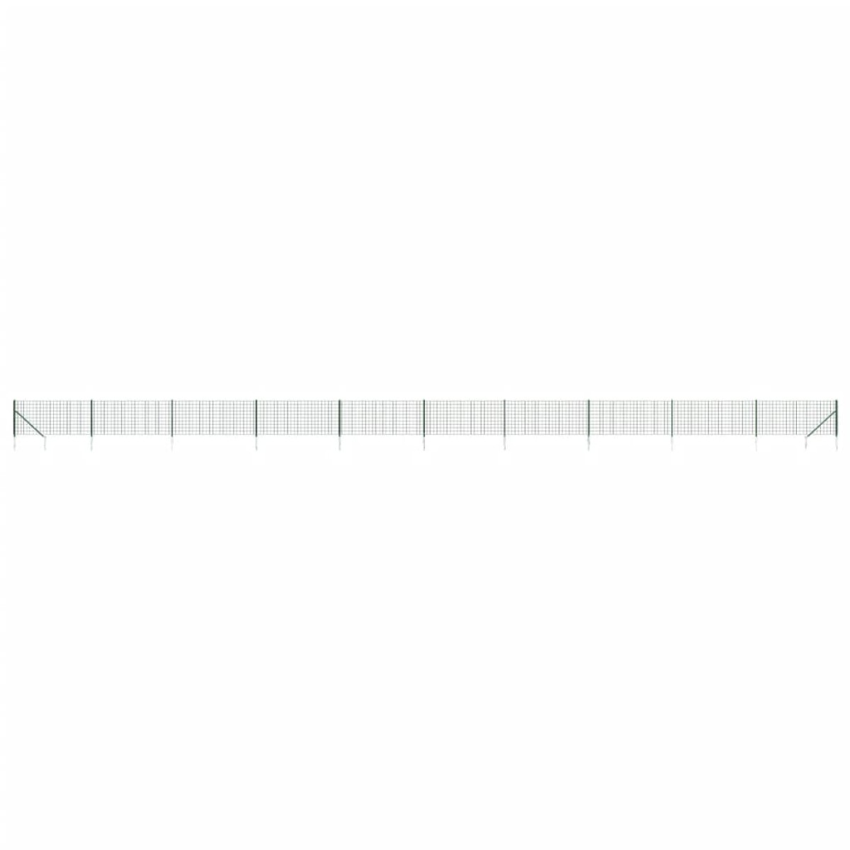 vidaXL Συρματόπλεγμα Περίφραξης Πράσινο 0,8 x 25 μ. με Καρφωτές Βάσεις