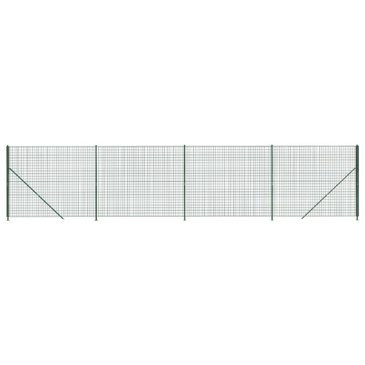 vidaXL Συρματόπλεγμα Περίφραξης Πράσινο 1,6x10 μ. με Βάσεις Φλάντζα