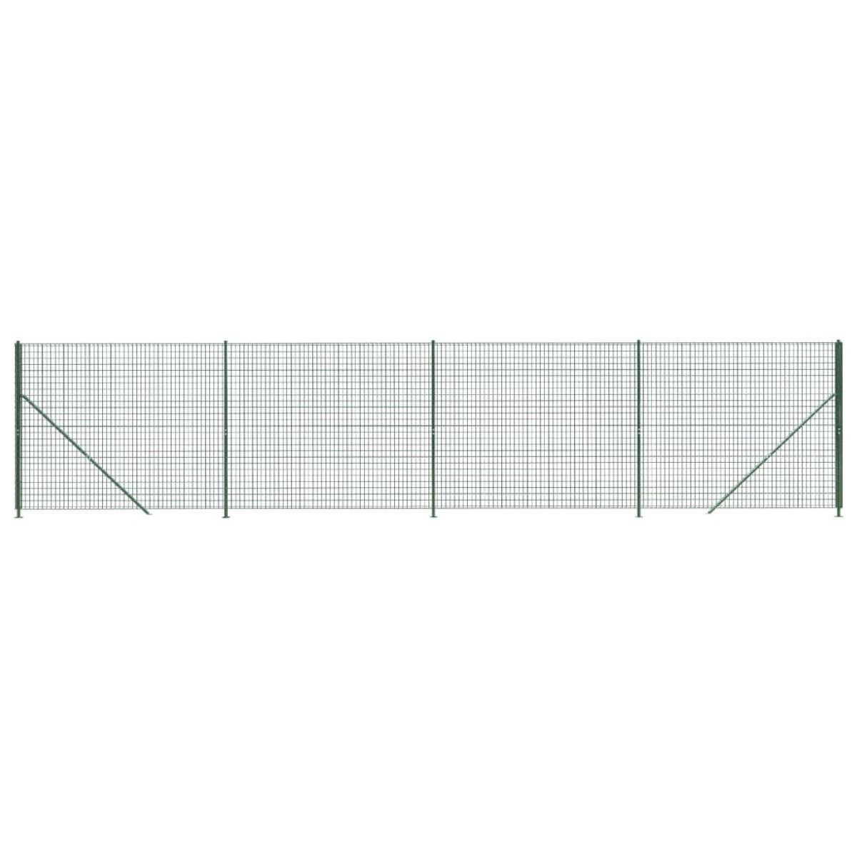 vidaXL Συρματόπλεγμα Περίφραξης Πράσινο 1,8x10 μ. με Βάσεις Φλάντζα