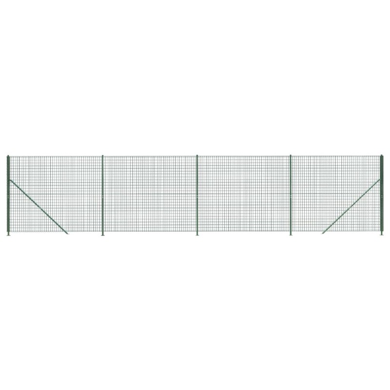 vidaXL Συρματόπλεγμα Περίφραξης Πράσινο 1,8x10 μ. με Βάσεις Φλάντζα