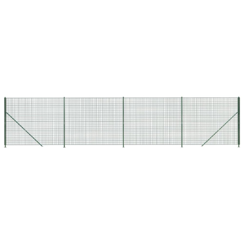 vidaXL Συρματόπλεγμα Περίφραξης Πράσινο 2,2x10 μ. με Βάσεις Φλάντζα