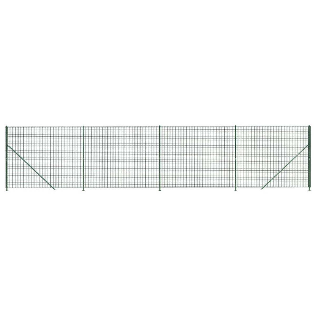 vidaXL Συρματόπλεγμα Περίφραξης Πράσινο 2,2x10 μ. με Βάσεις Φλάντζα