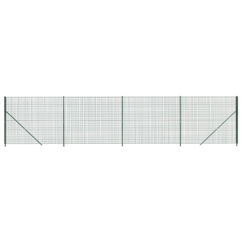 vidaXL Συρματόπλεγμα Περίφραξης Πράσινο 2,2x10 μ. με Βάσεις Φλάντζα