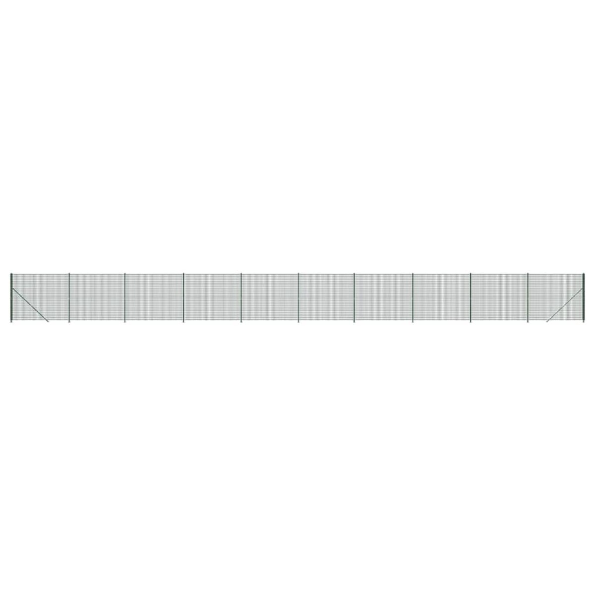 vidaXL Συρματόπλεγμα Περίφραξης Πράσινο 1,4 x 25 μ. με Βάσεις Φλάντζα